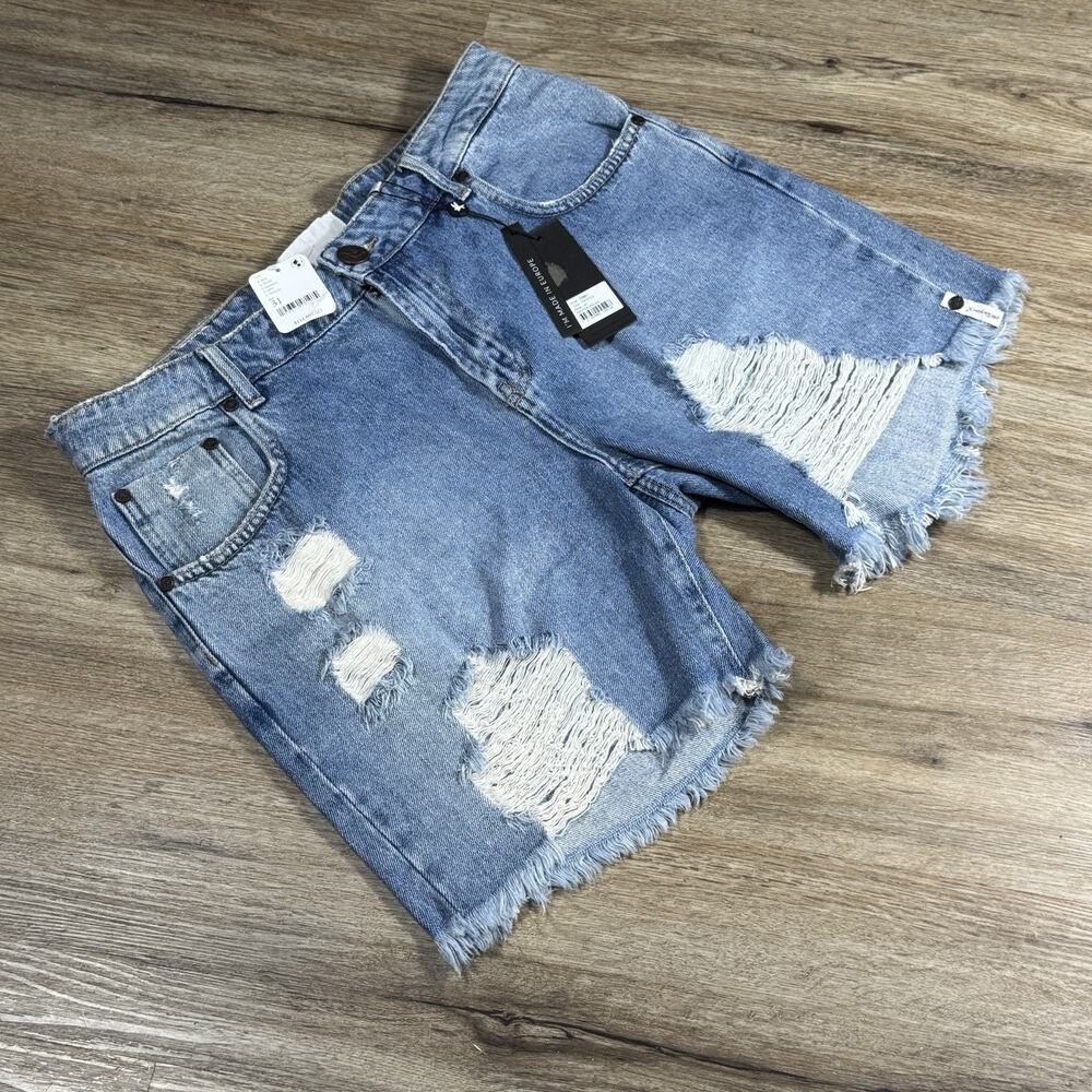 OneTeaspoon Stevies Boyfriend Denim Shorts BNWT Womens 31 34 Pacifica Distressed